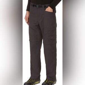 The North Face Paramount Trail Belted Convertible zip off pants gray cargo Large
